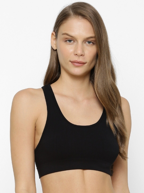 

FOREVER 21 Black Solid Non-Wired Lightly Padded Bralette Bra