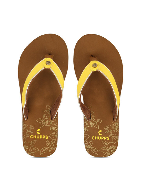 

CHUPPS Women Yellow Printed Thong Flip-Flops