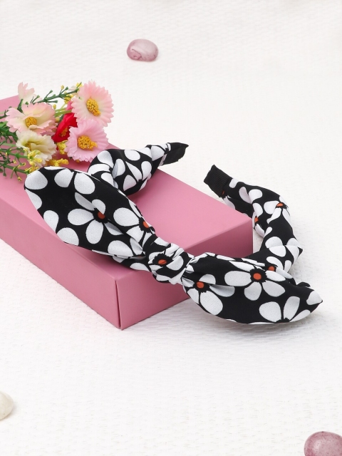 

The Magic Wand Girls Black & White Floral Printed Hairband