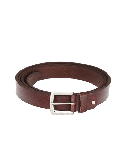 

WildHorn Men Brown Textured Leather Belt