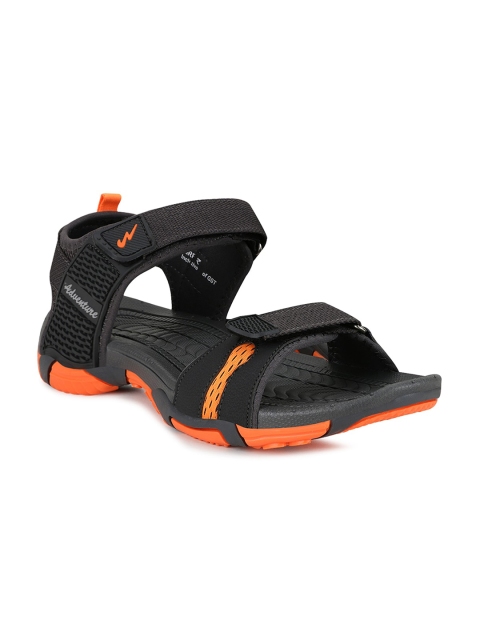 

Campus Men Charcoal Grey Solid Sports Sandals