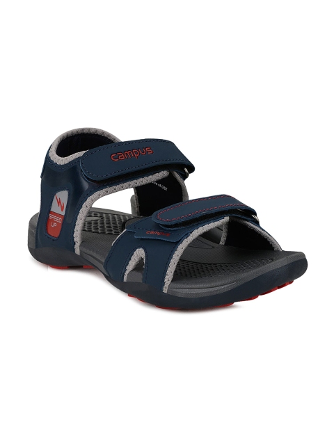 

Campus Men Blue & Black Solid Sports Sandals