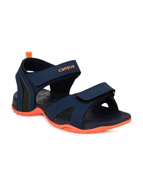 

Campus Men Navy Blue & Black Printed Sports Sandals