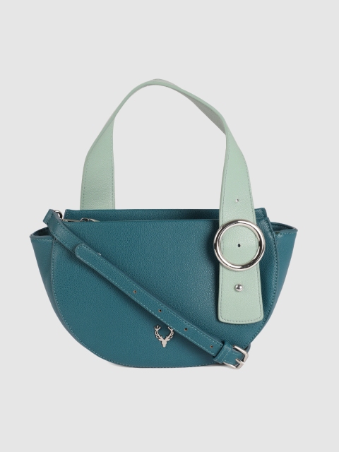 

Allen Solly Teal Blue Solid Handheld Bag