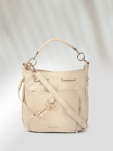 

Allen Solly Cream-Coloured Solid Hobo Bag