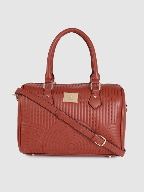 

Allen Solly Rust Brown Self Design Handheld Bag