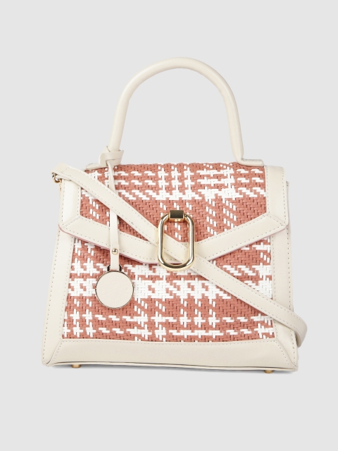 

Allen Solly Off-White & Pink Self Design Satchel