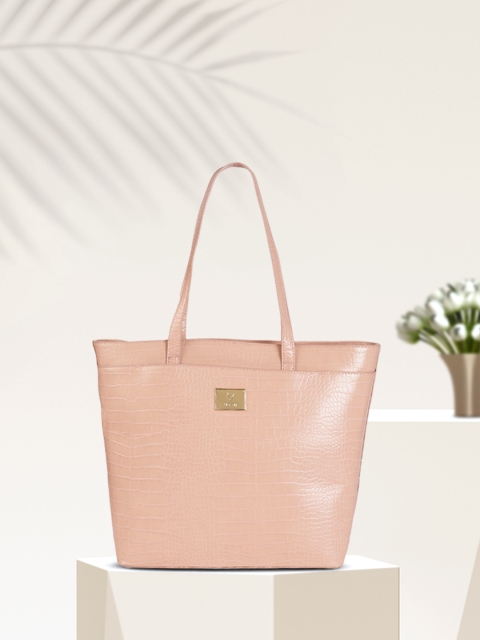 

Allen Solly Nude Pink Croc Textured Shoulder Bag