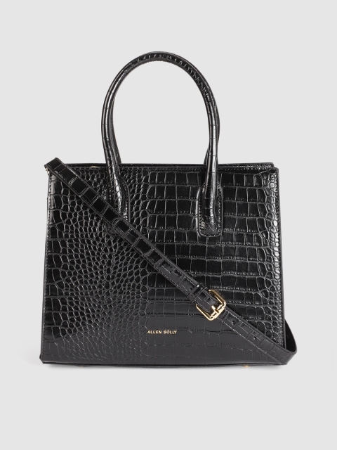 

Allen Solly Black Textured Handheld Bag
