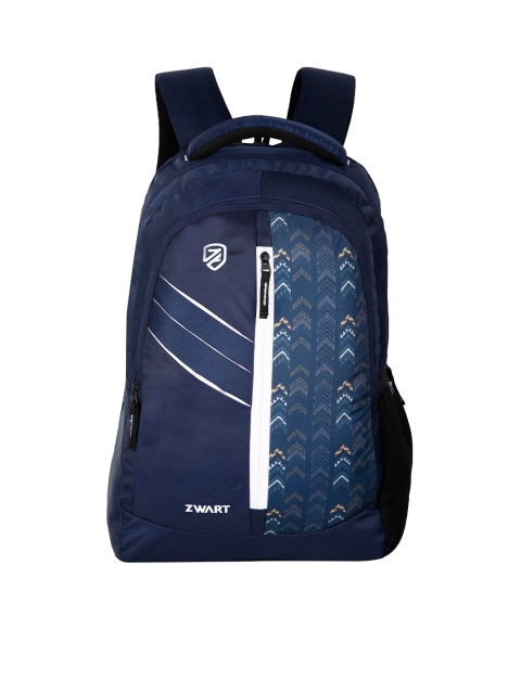 

Zwart Unisex Blue & White Geometric Backpack