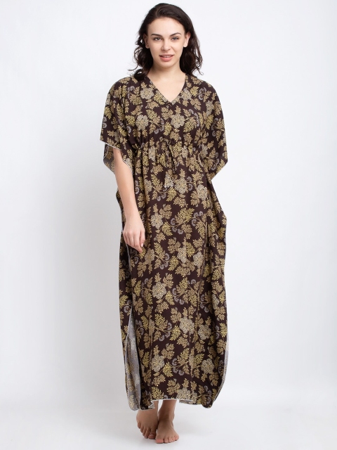 

Claura Coffee Brown Printed Nightdress
