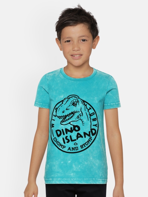 

Sweet Dreams Boys Turquoise Blue & Black Graphic Print Cotton Lounge T-shirt