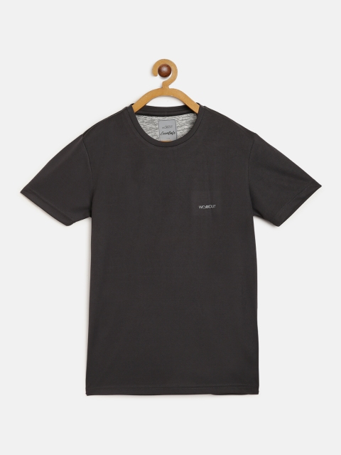 

Sweet Dreams Boys Black Solid Cotton Workout T-shirt