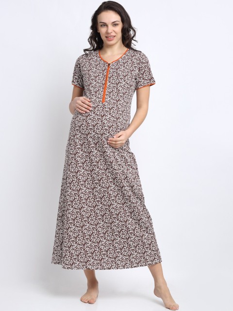 

Tiara Brown & White Printed Nightdress