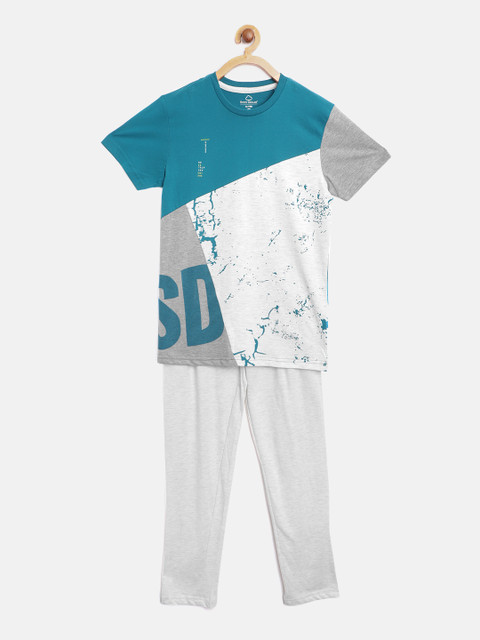 

Sweet Dreams Boys Grey & Off White Colourblocked Pyjamas Set