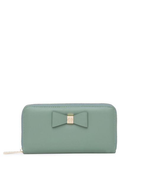 

CERIZ Women Olive Green Solid Zip Around Wallet