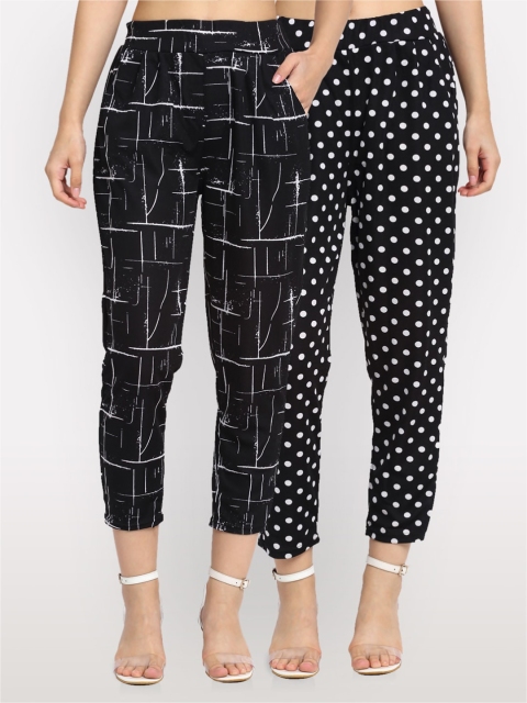 

NEUDIS Women Black Regular Fit Printed Joggers