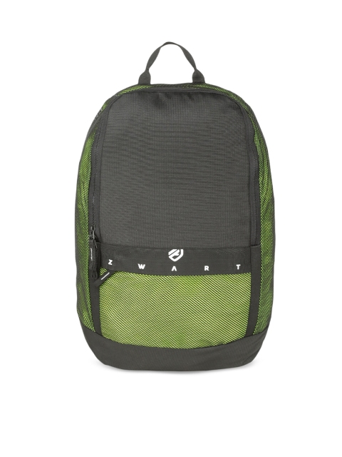 

Zwart Unisex Green & Black Backpacks with Reflective Strip