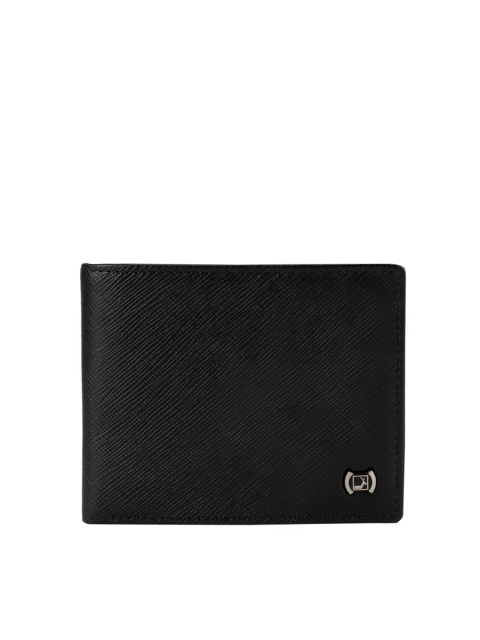 

Da Milano Men Black Textured Two Fold Wallet