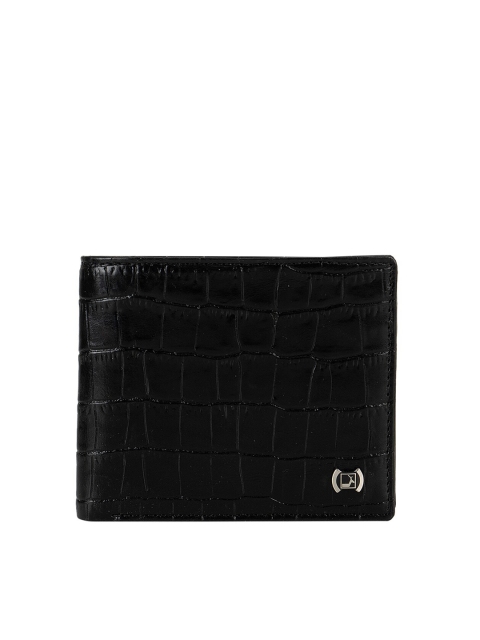 

Da Milano Men Black Textured Two Fold Wallet