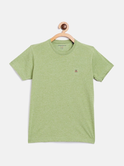 

Crimsoune Club Boys Green Solid Round Neck T-shirt