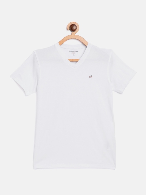 

Crimsoune Club Boys White Solid V-Neck T-shirt