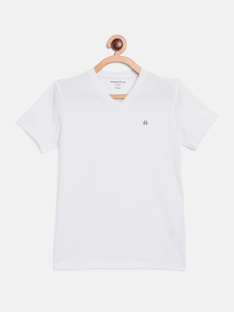 

Crimsoune Club Boys White Solid V-Neck T-shirt