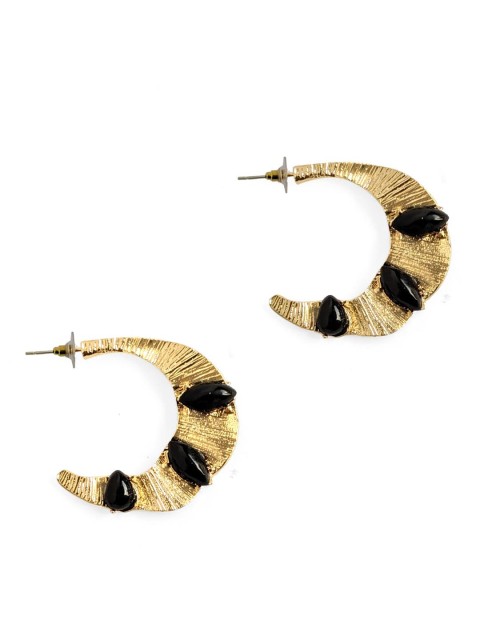 

Foxy Sperks Gold-Toned Contemporary Half Hoop Earrings