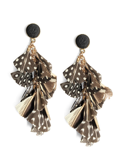 

Foxy Sperks Brown & Black Contemporary Drop Earrings