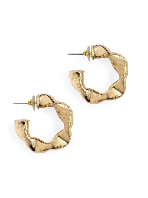 

Foxy Sperks Gold-Toned Contemporary Half Hoop Earrings