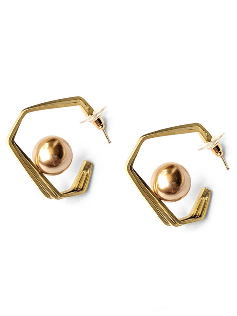 

Foxy Sperks Gold-Toned Contemporary Drop Earrings