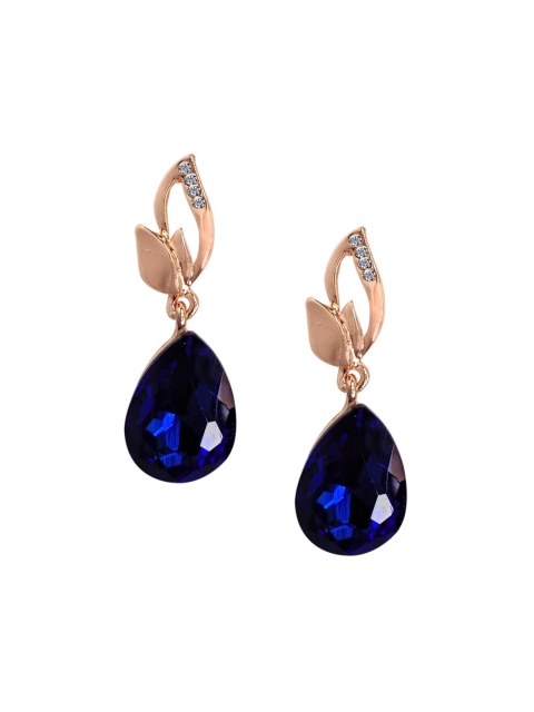 

Foxy Sperks Blue & Rose Gold Contemporary Handcrafted Drop Earrings