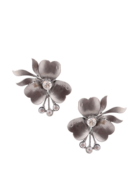 

Foxy Sperks Silver-Toned Floral Studs