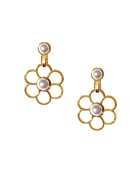 

Foxy Sperks Gold-Toned Contemporary Drop Earrings