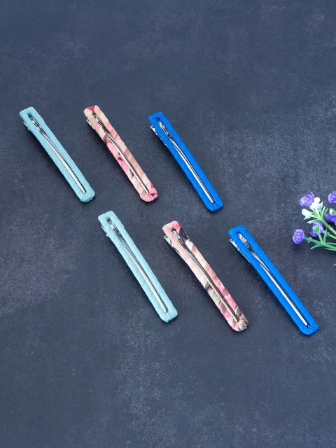 

Golden Peacock Blue Alligator Hair Clip