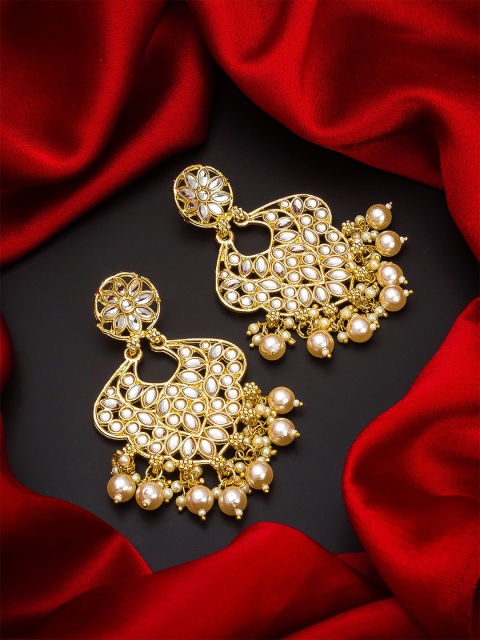 

aadita Gold-Toned Contemporary Drop Earrings