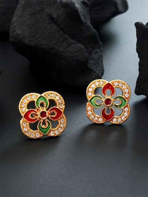 

aadita Gold-Toned Contemporary Studs