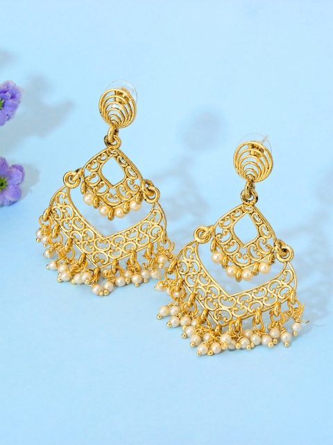 

aadita Gold-Toned Contemporary Chandbalis