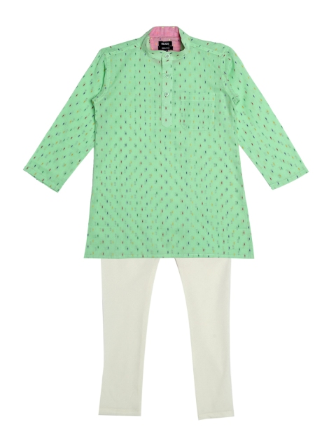 

NEUDIS Boys Green Printed Kurta with Pyjamas