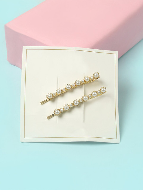

The Magic Wand Set of 2 Gold-Toned Embellished French Barrette
