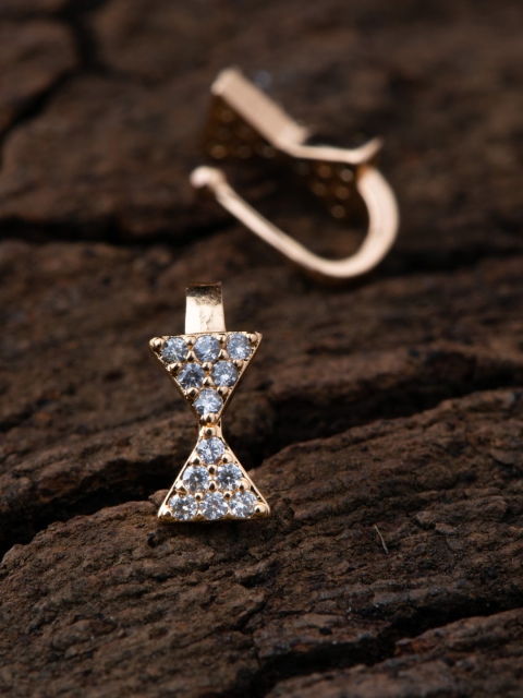 

Alankruthi Set Of 2 Gold-Plated White CZ & AD-Studded Nose Pins