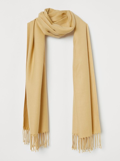 

H&M Women Yellow Solid Woven Scarf