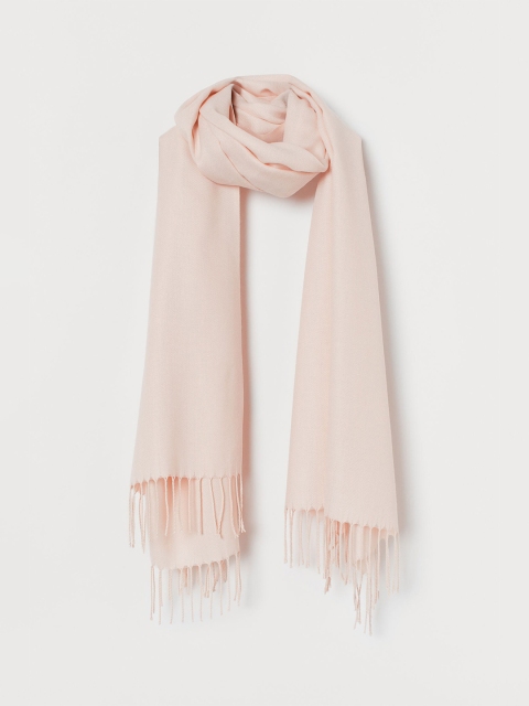 

H&M Women Pink Solid Woven Scarf