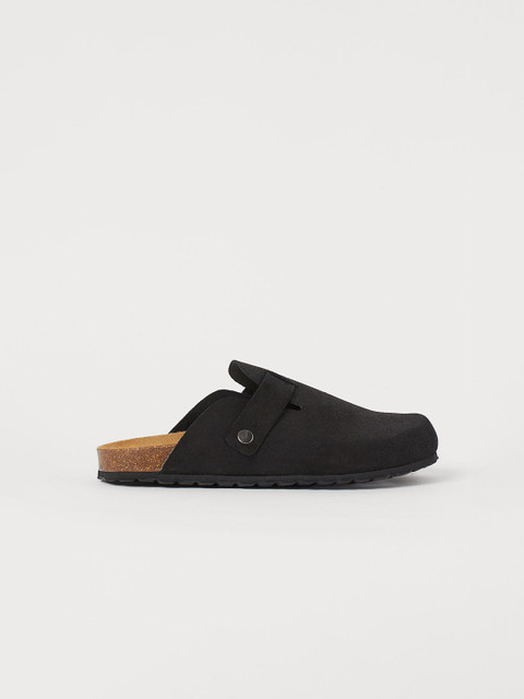 

H&M Men Black Suede Mules