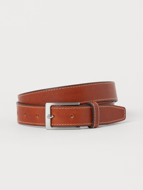 

H&M Men Brown Solid Leather Belt