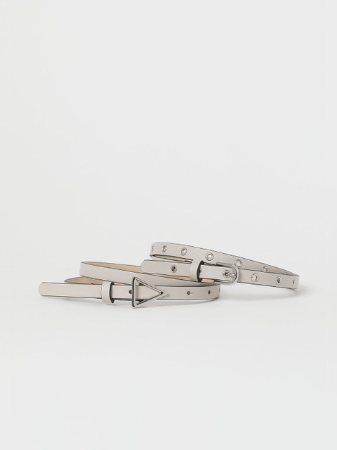 

H&M Women Beige Solid 2-Pack Waist Belts
