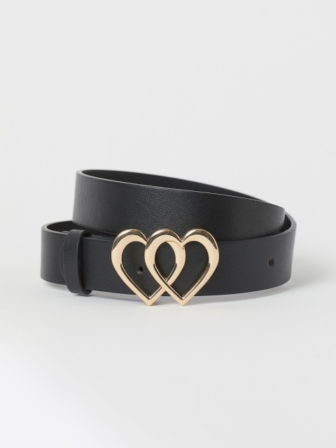 

H&M Girls Black Heart-Buckle Belt