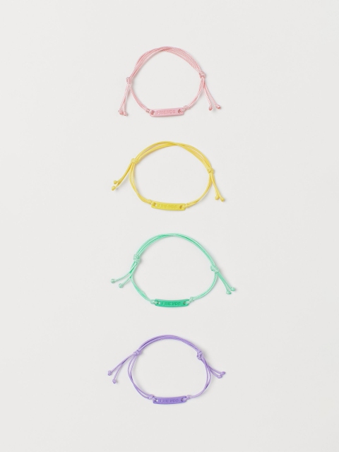 

H&M Girls 4-Pack Friendship Bracelets, Turquoise blue