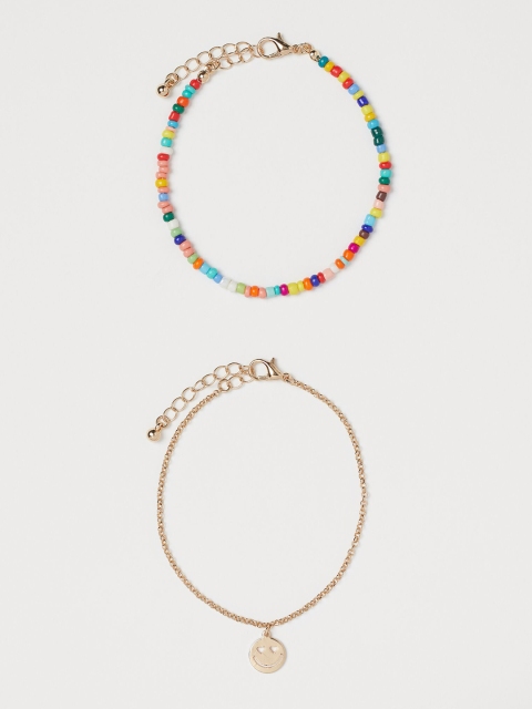 

H&M Women Multicoloured 2-Pack Bracelets, Multi