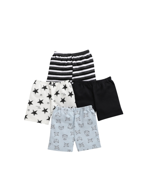 

BUMZEE Unisex Kids Pack of 4 Multicoloured Printed Regular Fit Regular Shorts, Multi